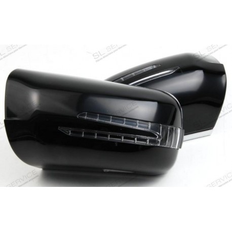 Coque de rétroviseur noire avec clignotant en LED