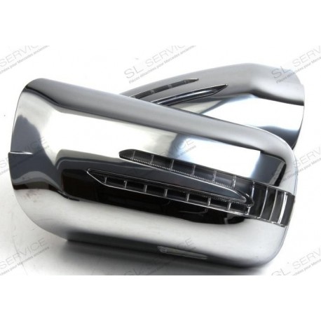 Coque de rétroviseur chromée avec clignotant en LED