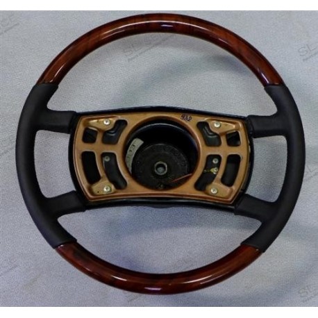 Volant origine sans airbag cuir/noyer avant 1981