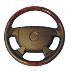 Volant airbag cuir et noyer