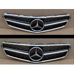 Calandre Look C63 AMG noir et lamelles chromées W204