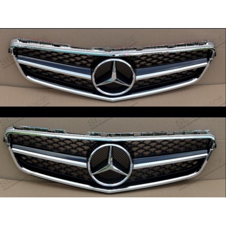 Calandre Look C63 AMG noir et lamelles chromées W204