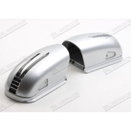 Coque de rétroviseur grise avec clignotant en LED 2002-2006
