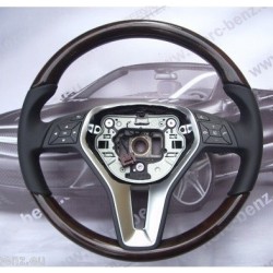 Volant d'origine cuir noir et noyer W204 ap 02/2011