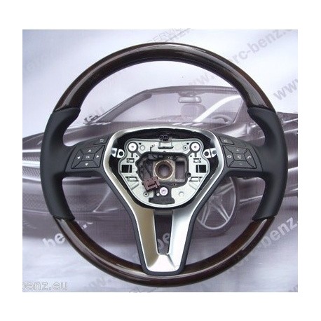 Volant d'origine cuir noir et noyer W204 ap 02/2011