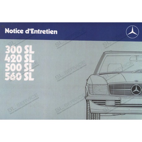 Notice d'entretien et d'utilisation W107 300-560SL sur CD